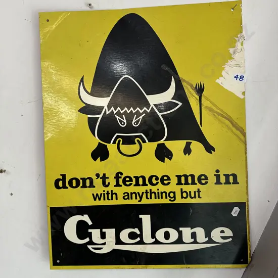 original Cyclone tin sign 490 x 380mm