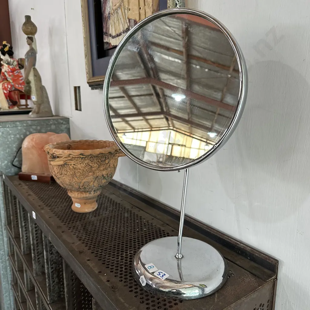 Art deco chrome dressing table mirror Image 1++