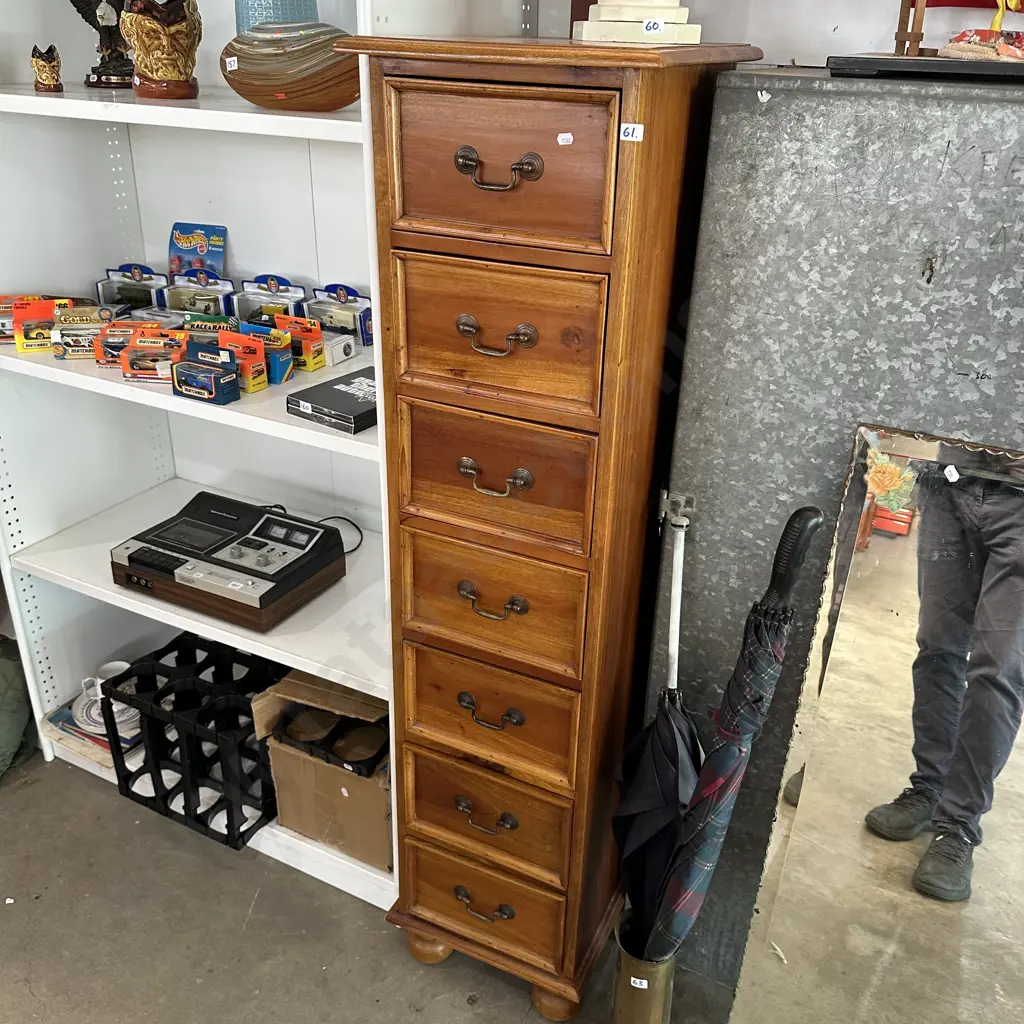 Tall Teak set of drawers 1470mm Image 1++