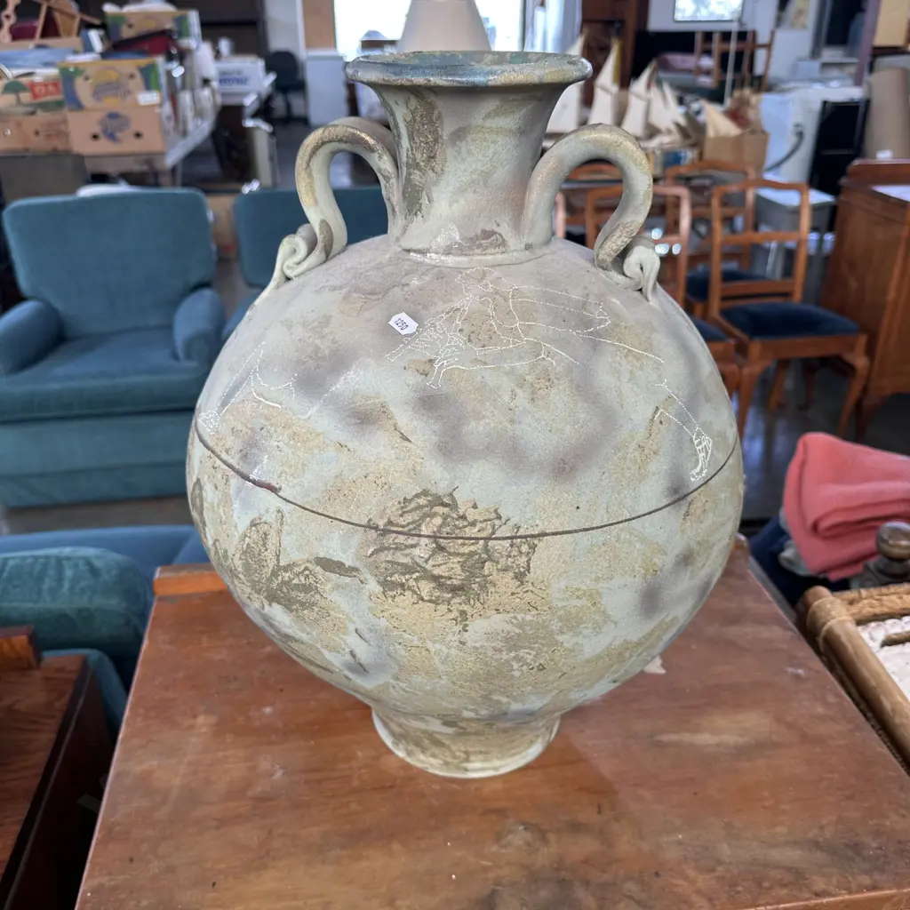 large hand potted floor vase by P Laird Image 1++