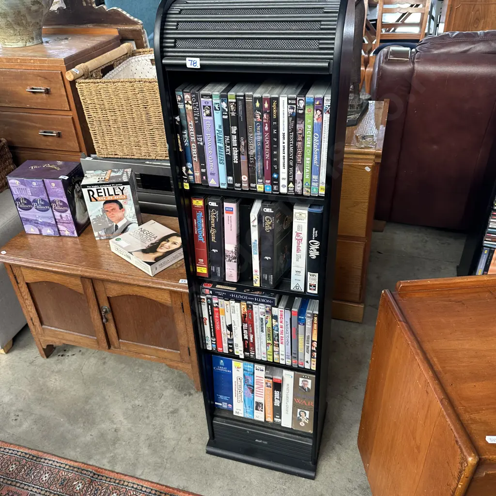 DVD & VHS collection in rolling front display tower Image 1++