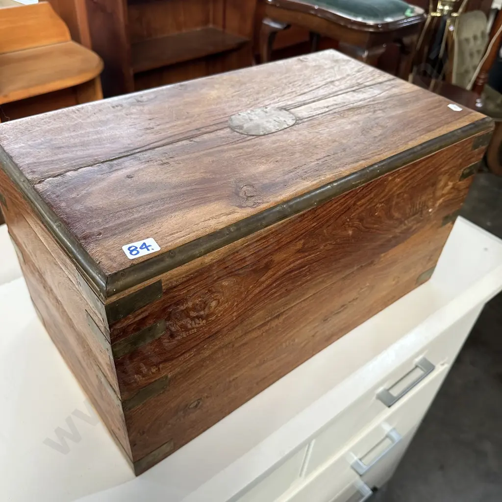Teak box with Brass detail 500w Image 1++