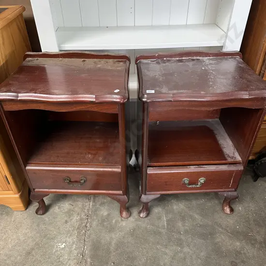 Pr of Mahogany bedsides