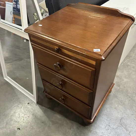 Pine bedside.