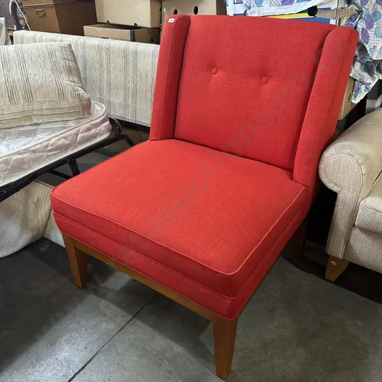 Red lounge chair.