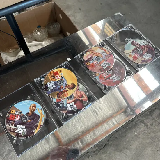 Grand theft auto games. (one disk missing)