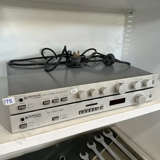 Eurovox by Perreaux Preamplifier and FM Tuner audio components.