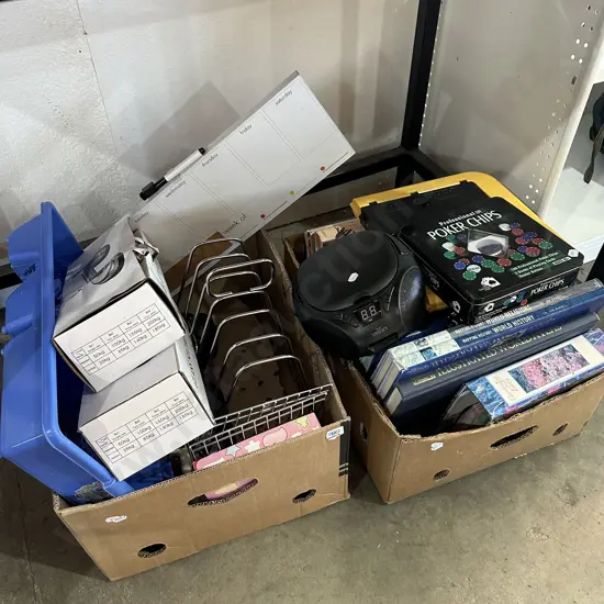 Two boxes of assorted items plus more (2 photo)