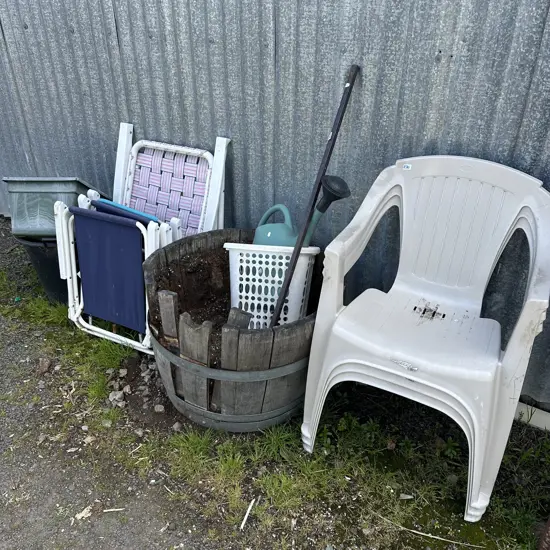 Group of items including steel bar.