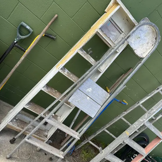 Wooden ladder plus painters ladder (needs repair)