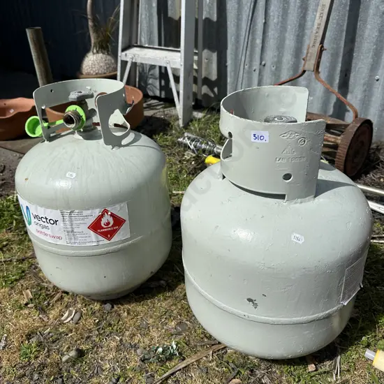 Two gas bottles.