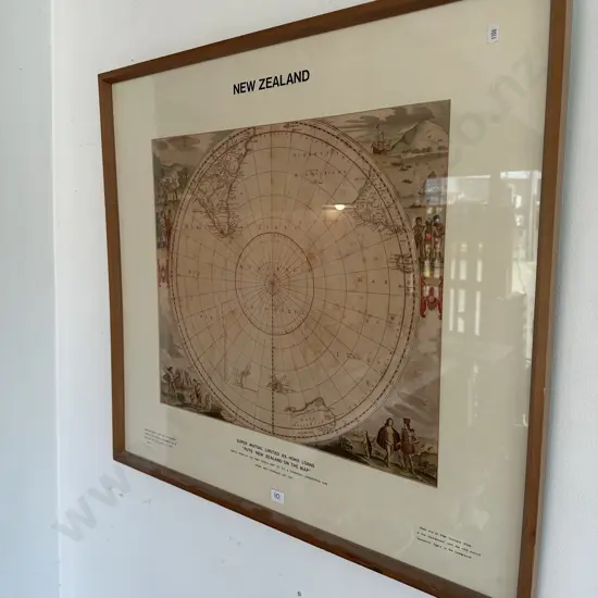 Ltd ed framed Abel Tasman map of NZ