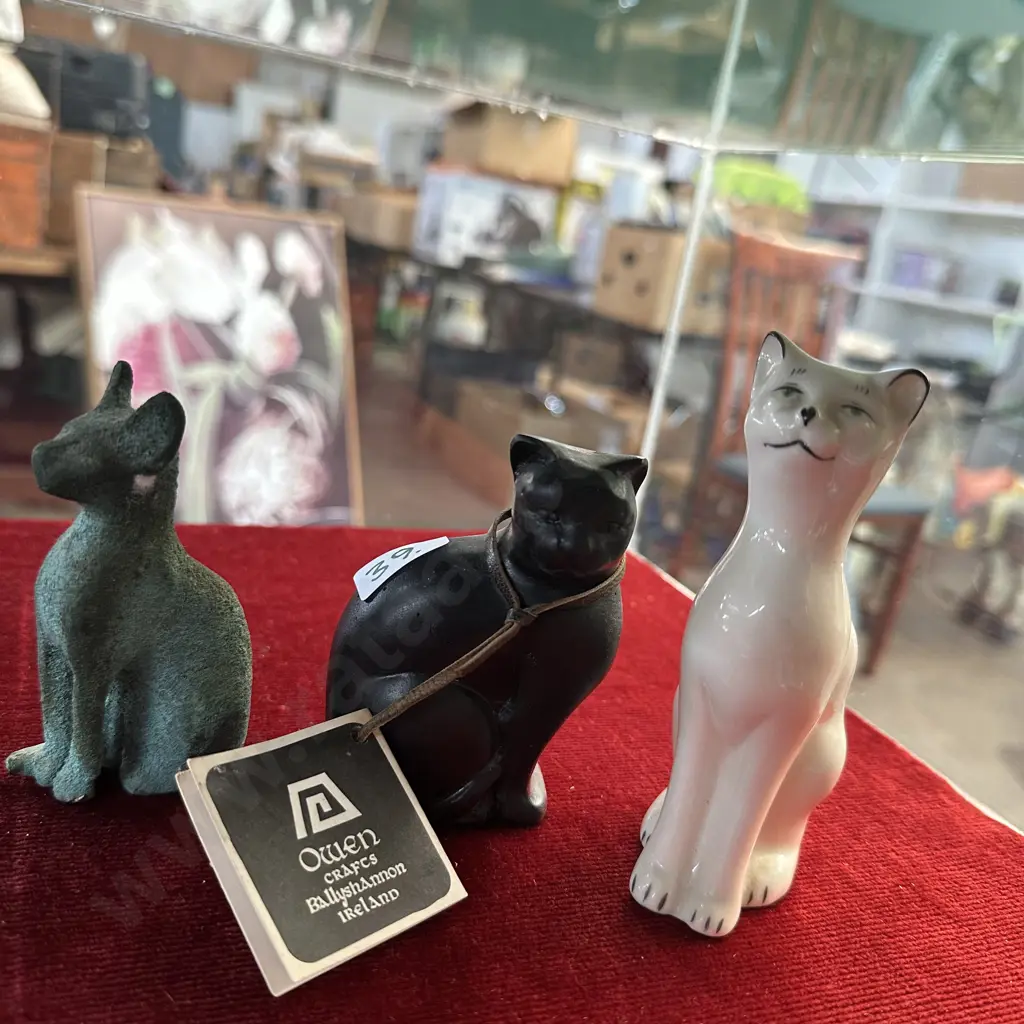 3 cats inc Belleck and Bronze cat Image 1++