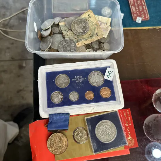 bank notes and coins