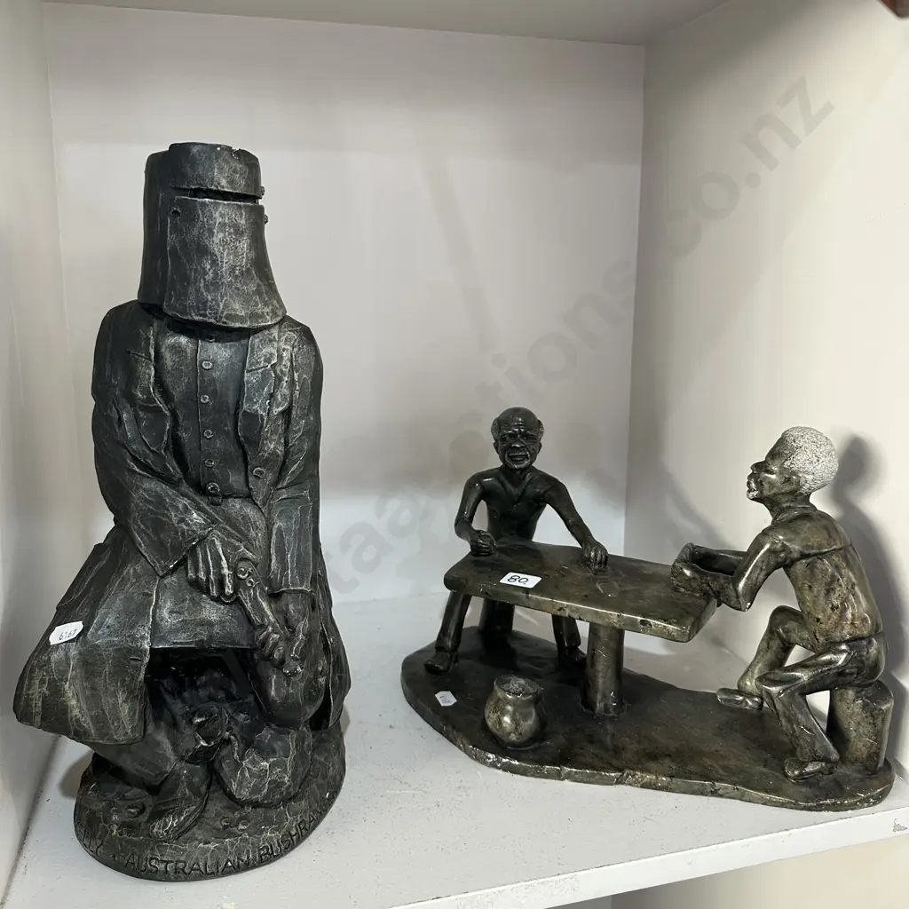 Ned Kelly "Australian Bush Ranger" heavy moulded 37cm plus sandstone sculpture Image 1++