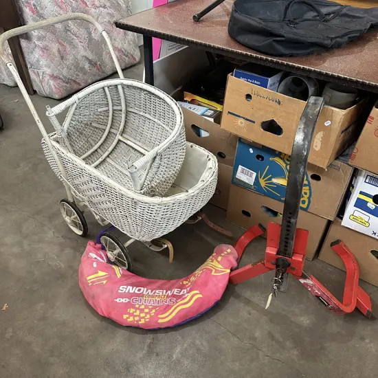 Wheel lock, pram & chains
