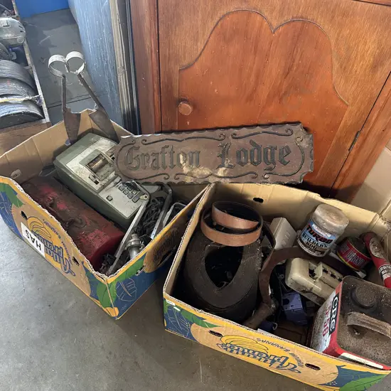 Two boxes CRC, electrical, chain etc.
