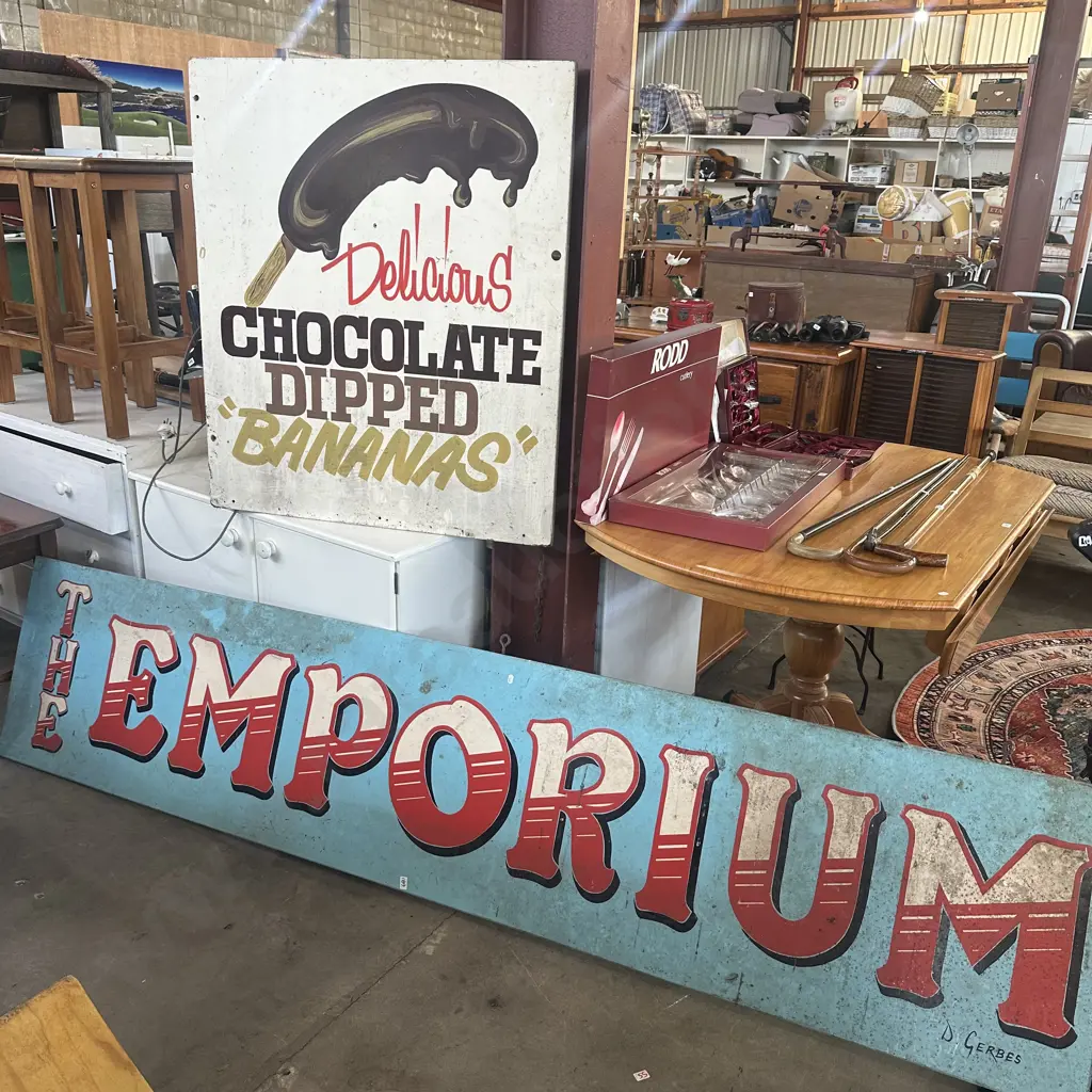 2 large vintage wooden signs Image 1++