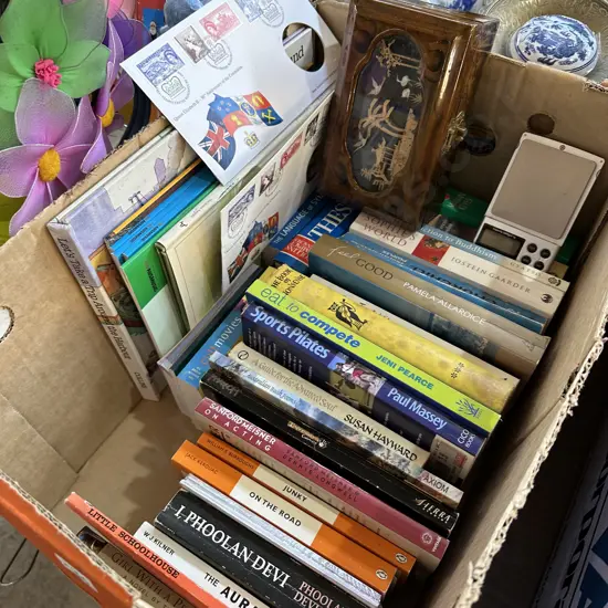 books, jewellery scales, FDCs etc