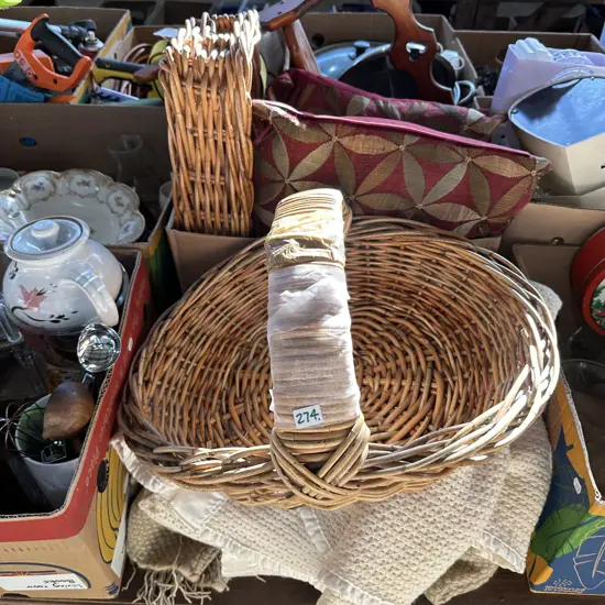 baskets, pillows, blankets etc