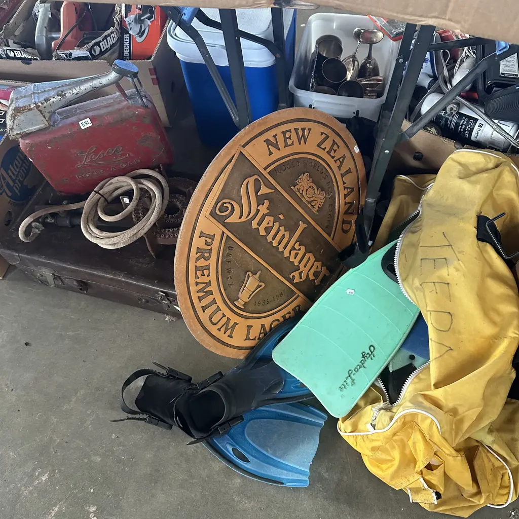 suitcase, gas cooker, petrol can (plus steinlager sign and dive gear) Image 1++
