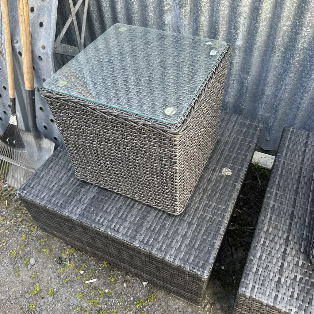 Wicker side table etc. Image 1++