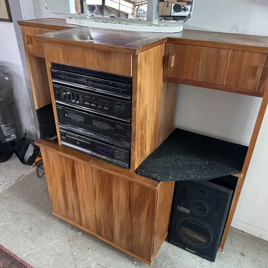 custom made Rimu stereo stand