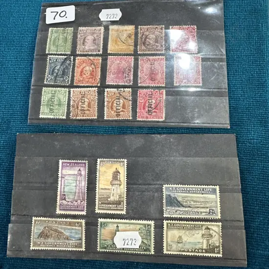 2 cards of NZ stamps