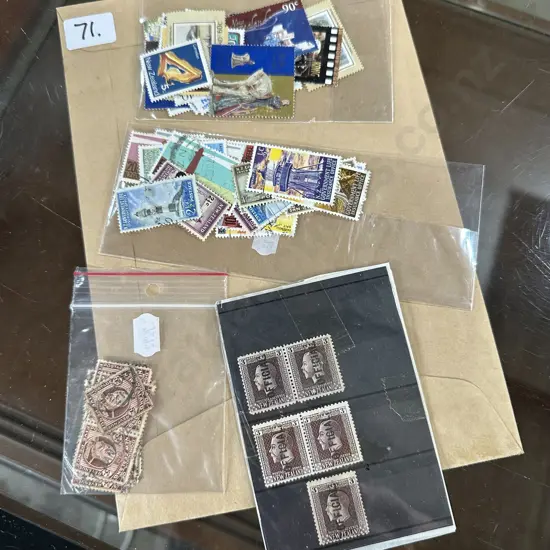 loose and card of stamps
