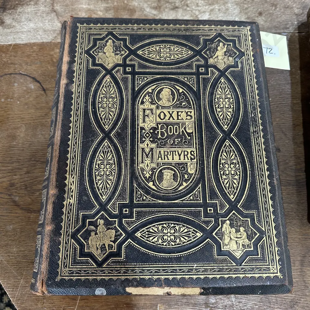 leather bound "Foxe's book of martyrs" 1873 Image 1++