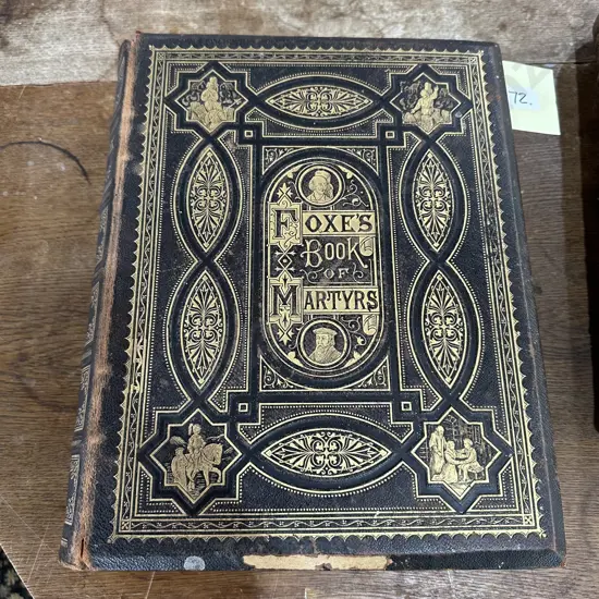 leather bound "Foxe's book of martyrs" 1873