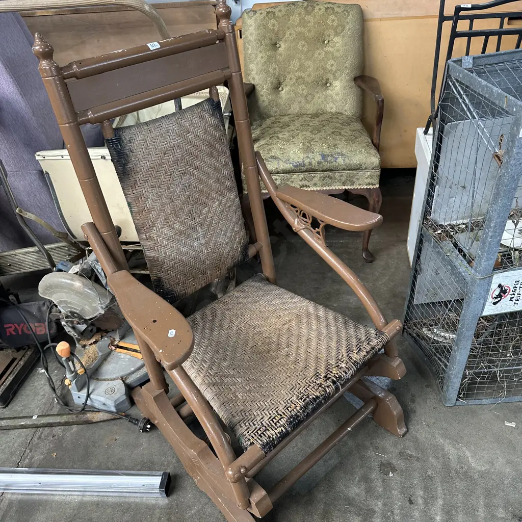 antique rocking chair plus arm chair Image 1++