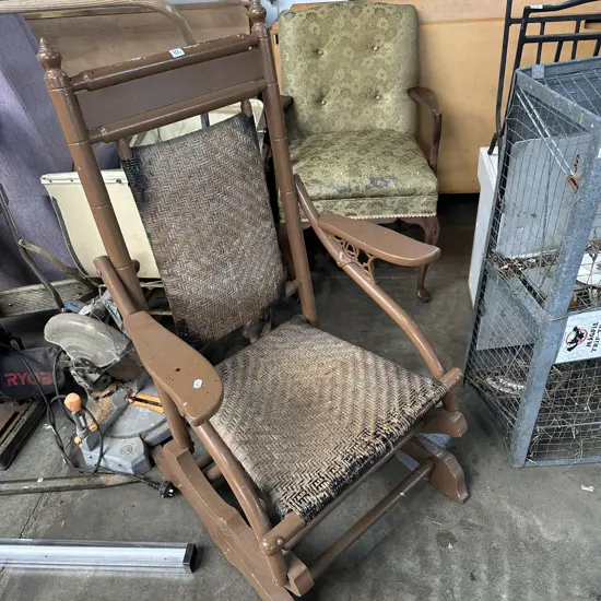antique rocking chair plus arm chair