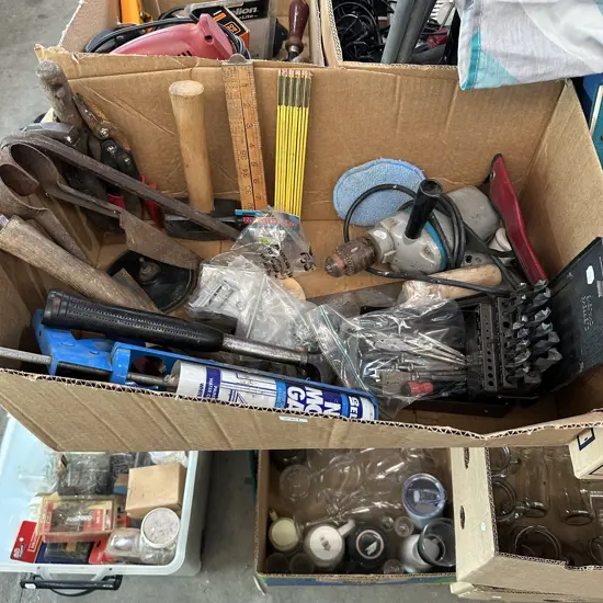 Selection of tools including drill bits etc.
