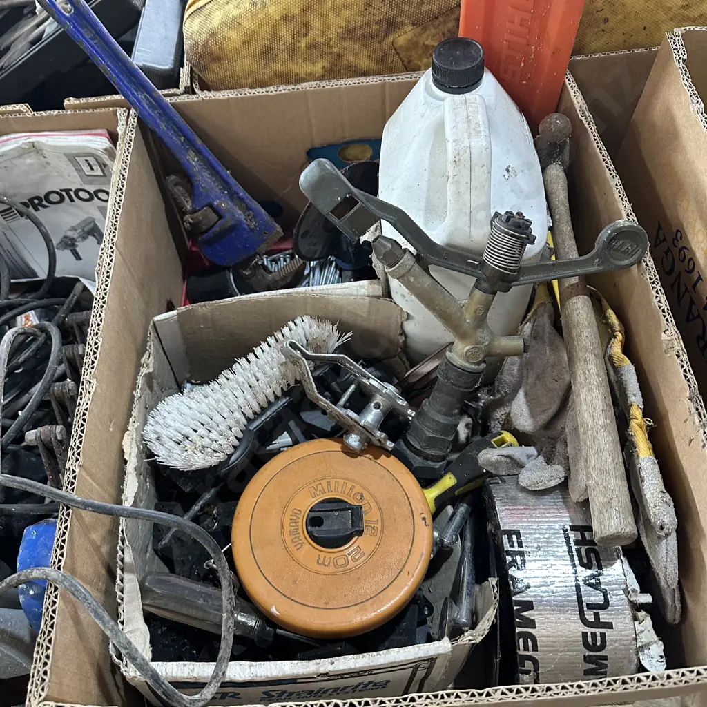 Nails, tape, sprinkler, plumbers wrench etc. Image 1++