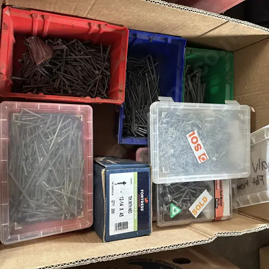Selection of nails and tek screws.
