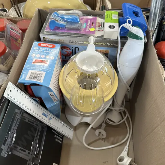 Magic bullet, tv wall mount, stick blender etc.