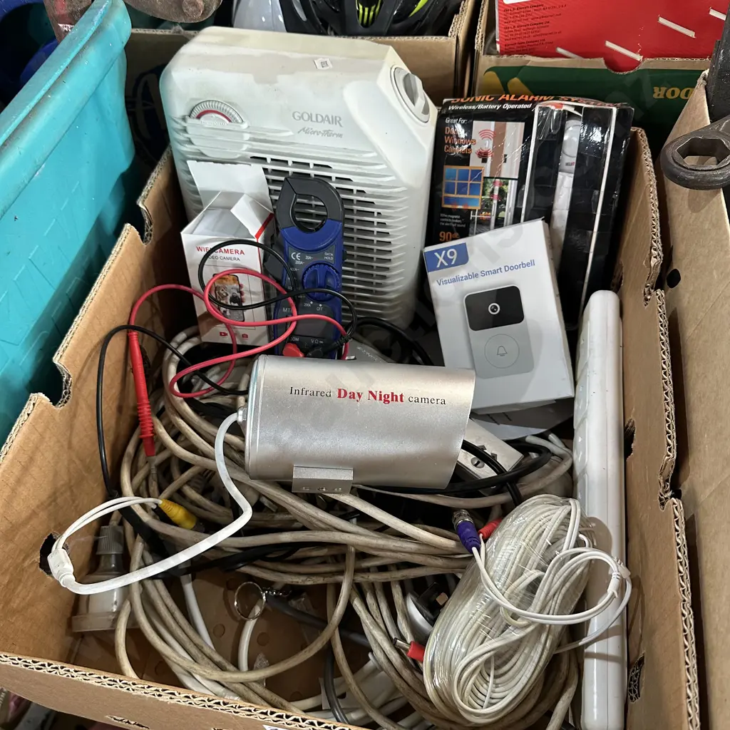 Doorbell, security camera, amp meter and cords etc. Image 1++