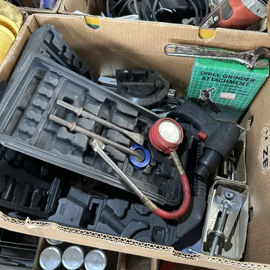 Air powered tool and drill attachment etc.