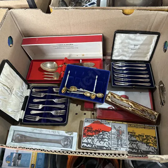 Cased cutlery etc.