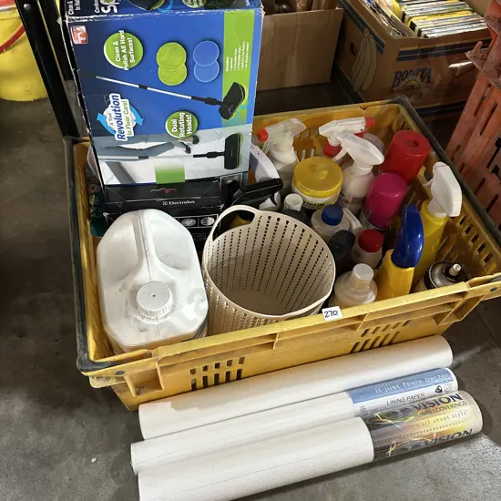 Vege bin with cleaning products, new wall paper etc.