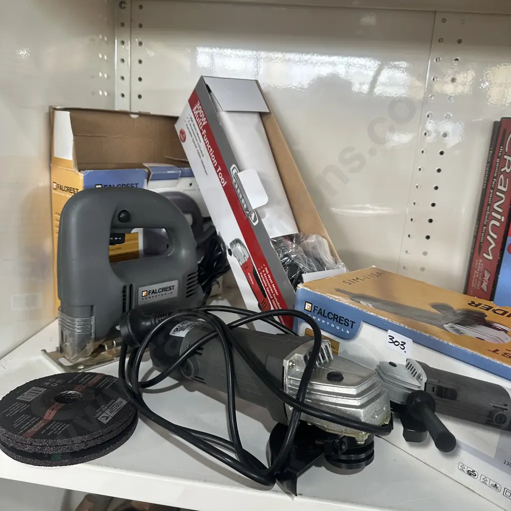 Boxed angle grinder, jig saw and multi-function tool. Image 1++