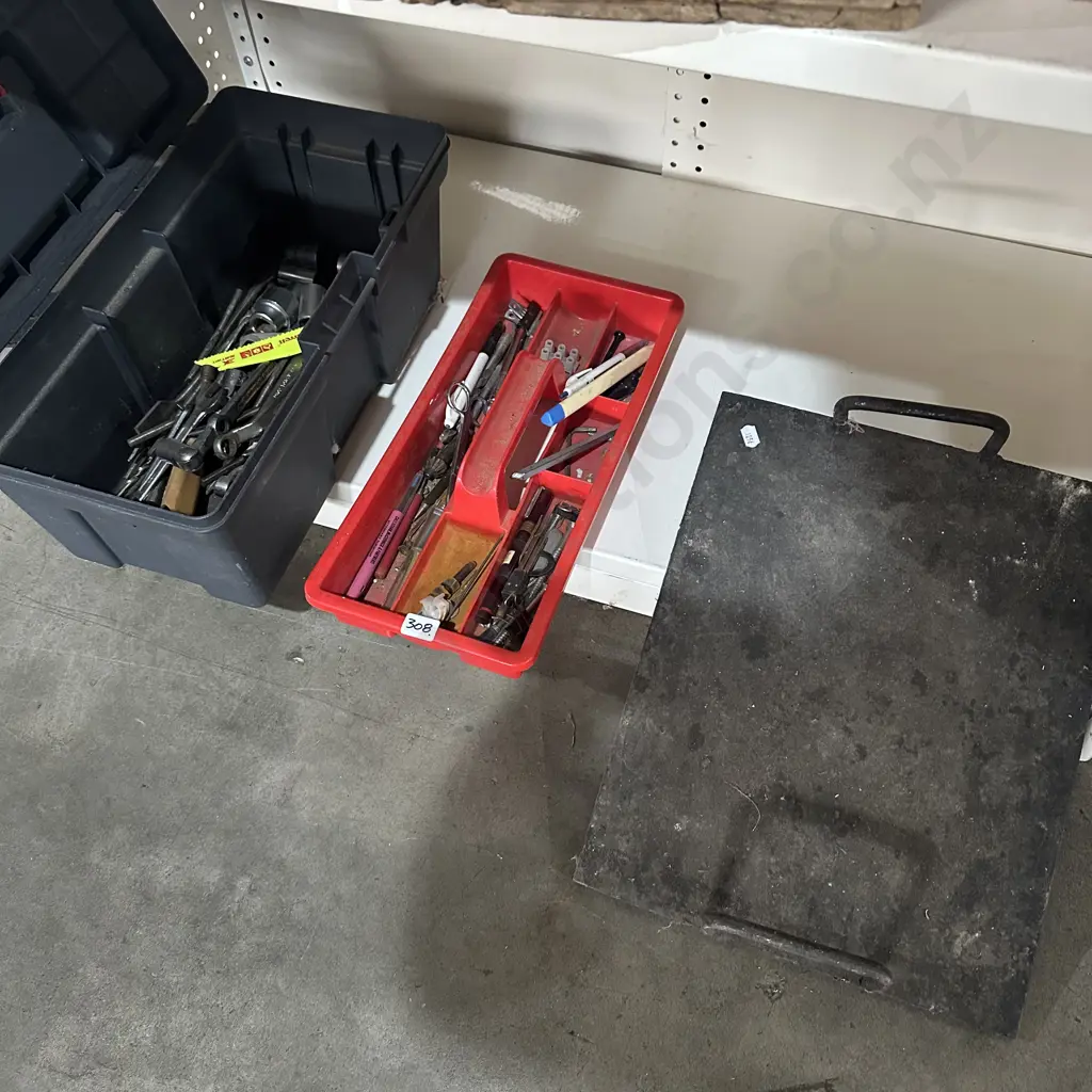 Toolbox and contents plus griddle. Image 1++