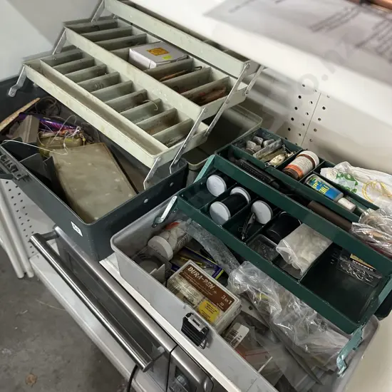 Two tackle boxes and contents.