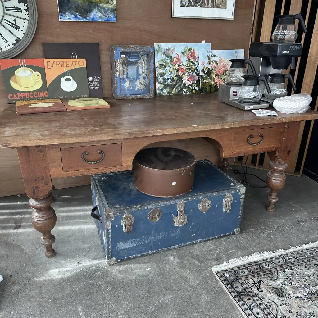 Indonesian chieftains  Teak desk approx 2m x 1m Image 1++