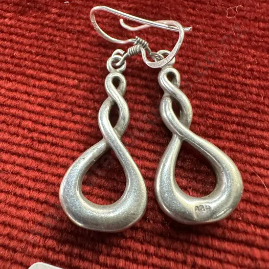 Pr of infinity Sterling silver earrings 7g