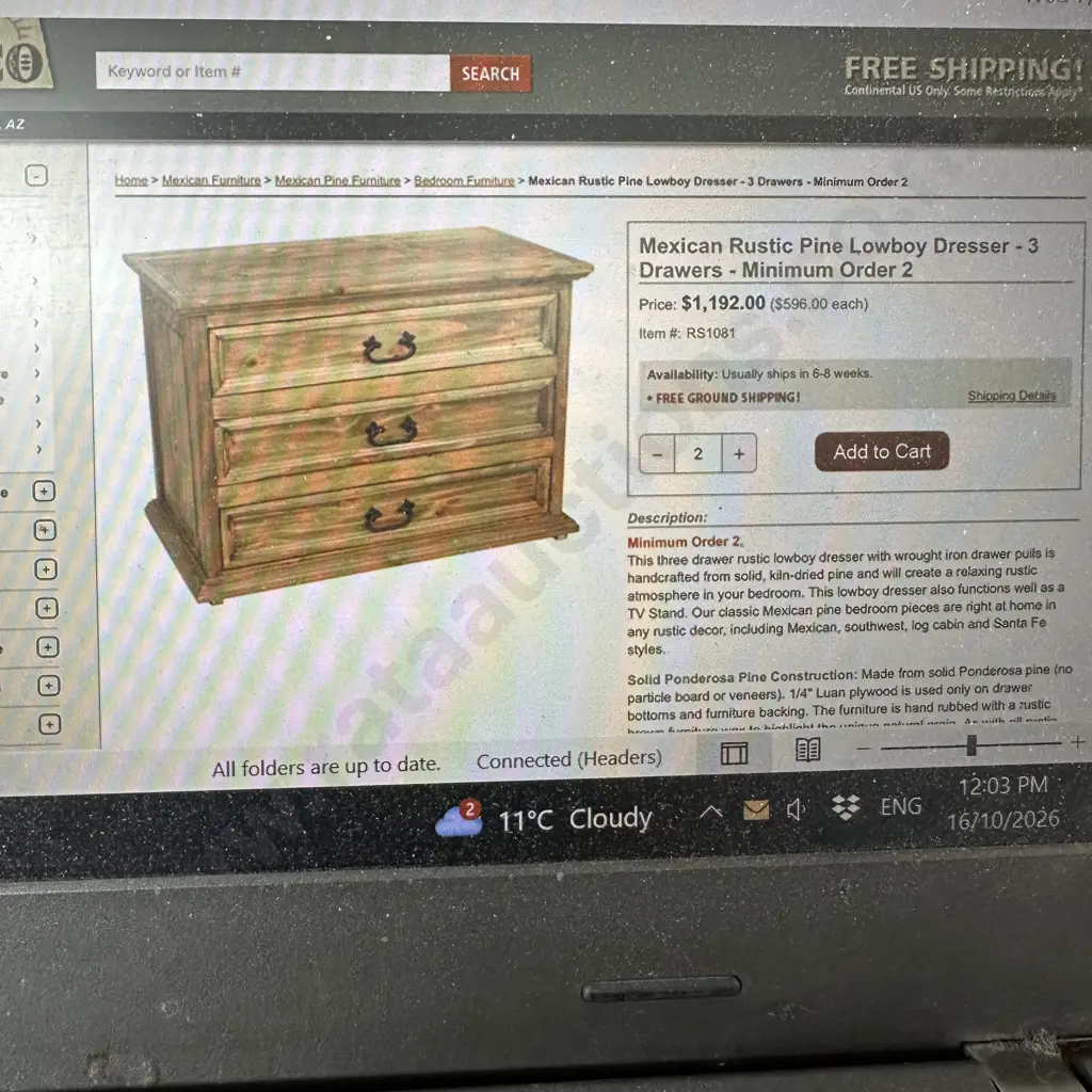 expensive Pr of Mexican Rustic Pine lowboy/besides (see other photo for details) Image 1++