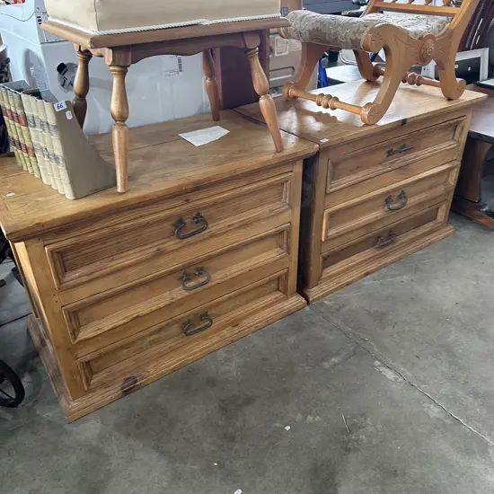 expensive Pr of Mexican Rustic Pine lowboy/besides (see other photo for details)