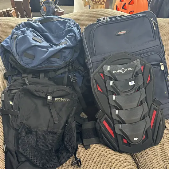 Katmandu pack, spine protector, bags