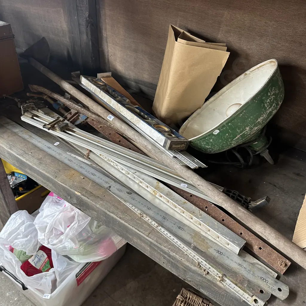 steel rulers, clamps, level, light fitting etc Image 1++